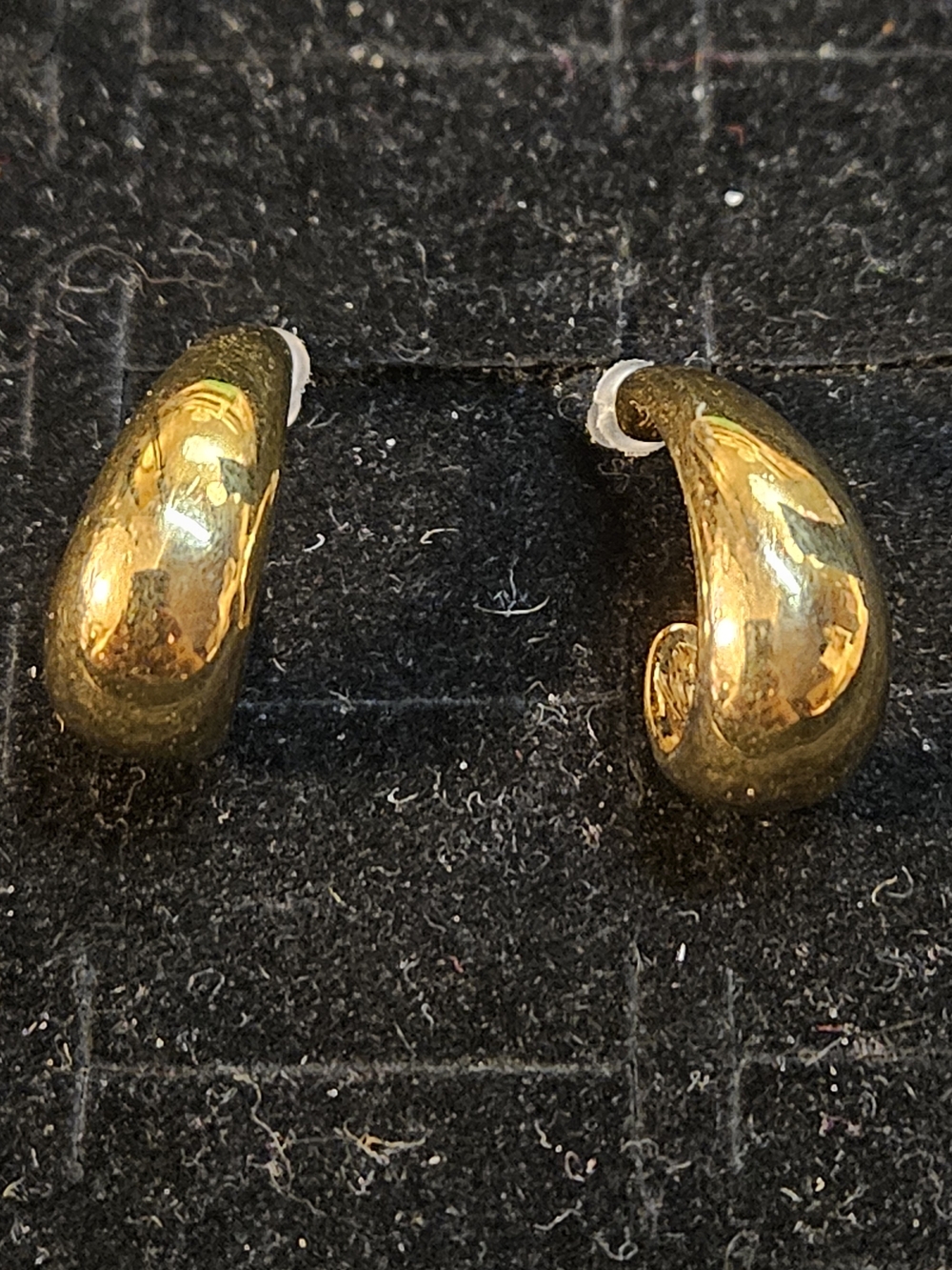 Napier Shiny Gold Curved Hoop Earrings